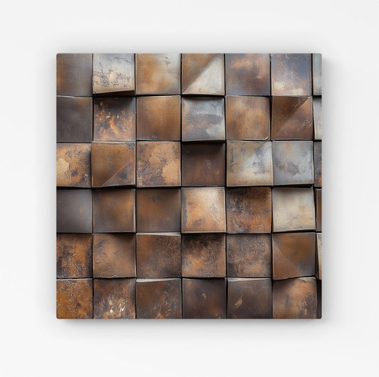 Brown Square Brick Design Canvas