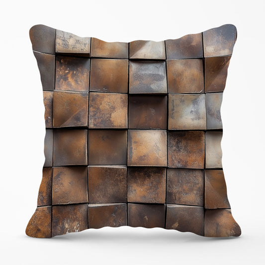 Brown Square Brick Design Cushions