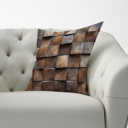 Brown Square Brick Design Cushions