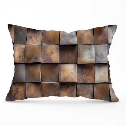 Brown Square Brick Design Cushions