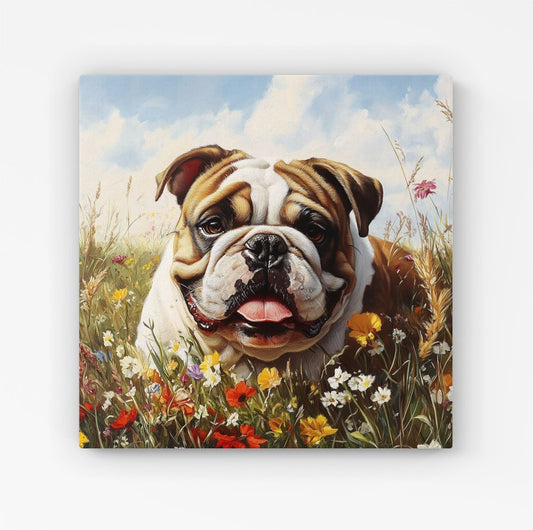 Bulldog In The Summer Meadow Canvas