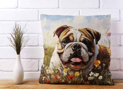 Bulldog In The Summer Meadow Cushions
