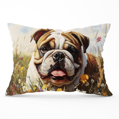 Bulldog In The Summer Meadow Cushions