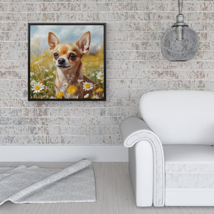 Chihuahua In A Summer Meadow  Framed Canvas
