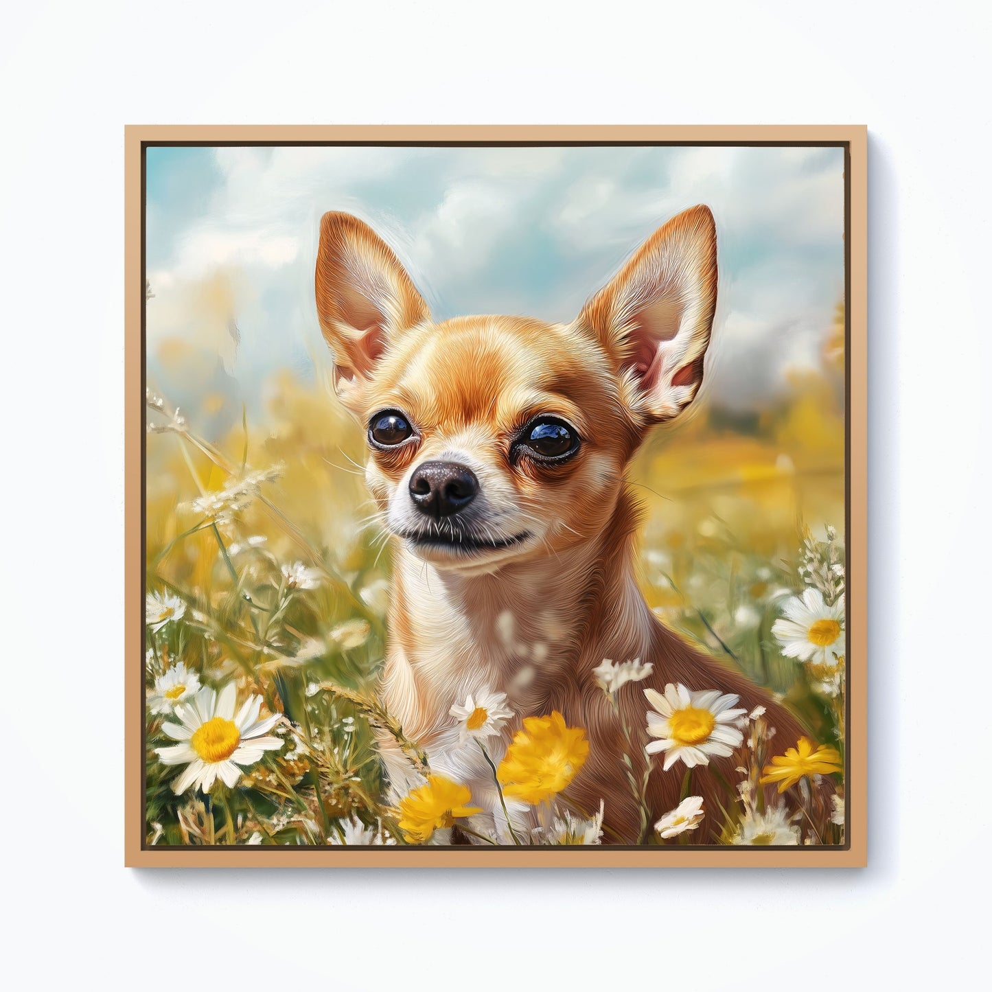 Chihuahua In A Summer Meadow  Framed Canvas