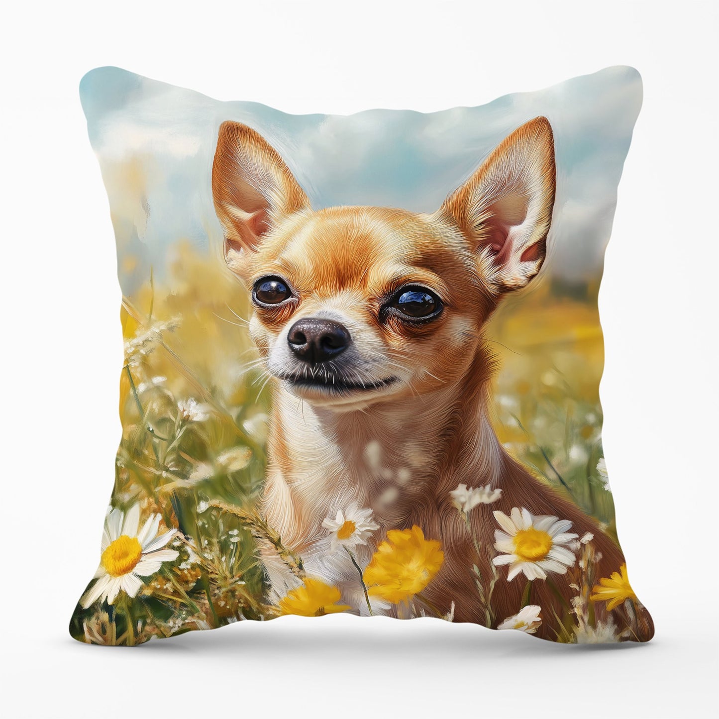 Chihuahua In A Summer Meadow  Cushions