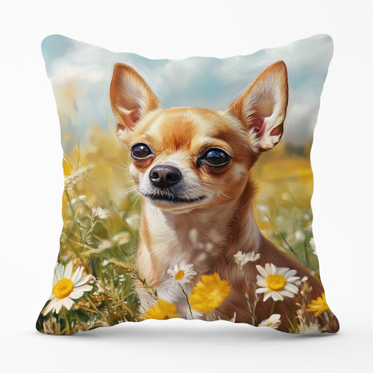 Chihuahua In A Summer Meadow  Cushions