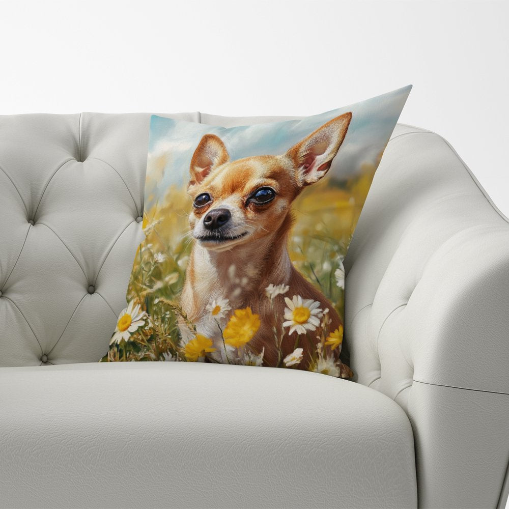 Chihuahua In A Summer Meadow  Cushions