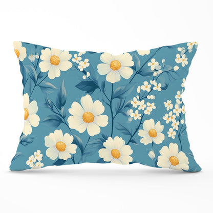 Blue And White Spring Daisies Cushions