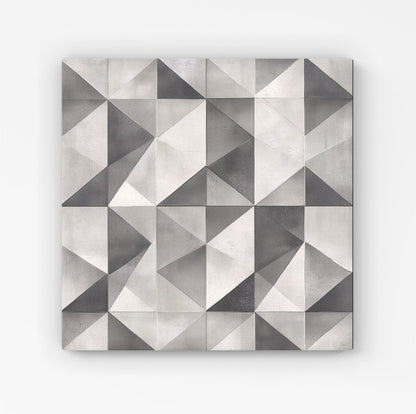 Dove Grey Geometric Pattern Canvas