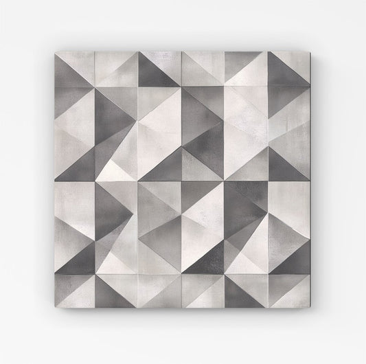 Dove Grey Geometric Pattern Canvas