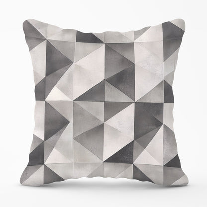 Dove Grey Geometric Pattern Cushions