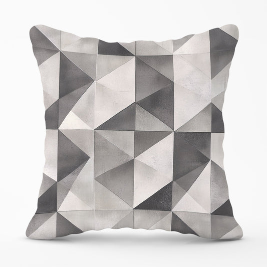 Dove Grey Geometric Pattern Cushions