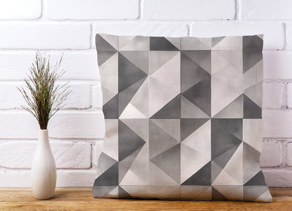 Dove Grey Geometric Pattern Cushions