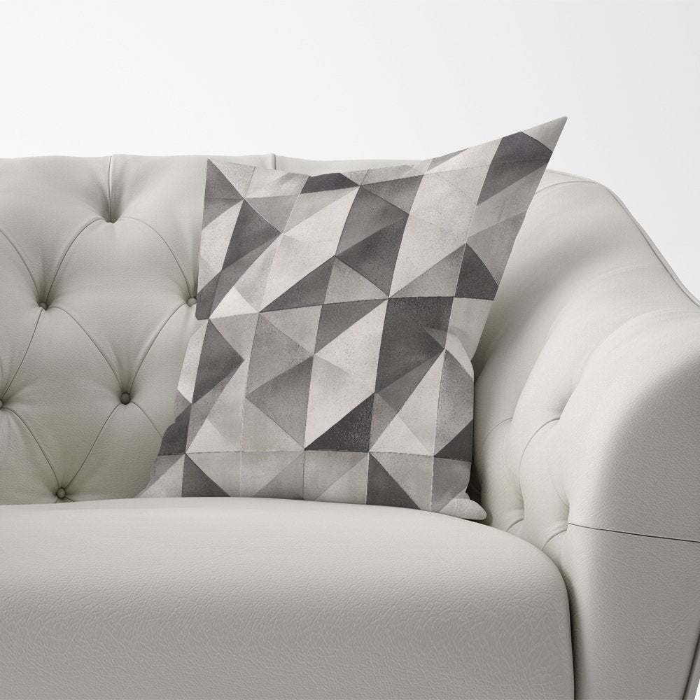 Dove Grey Geometric Pattern Cushions