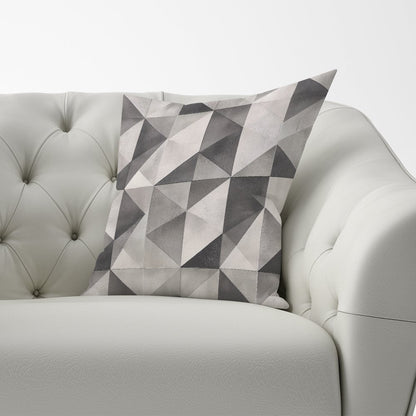 Dove Grey Geometric Pattern Cushions