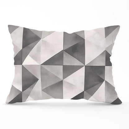 Dove Grey Geometric Pattern Cushions