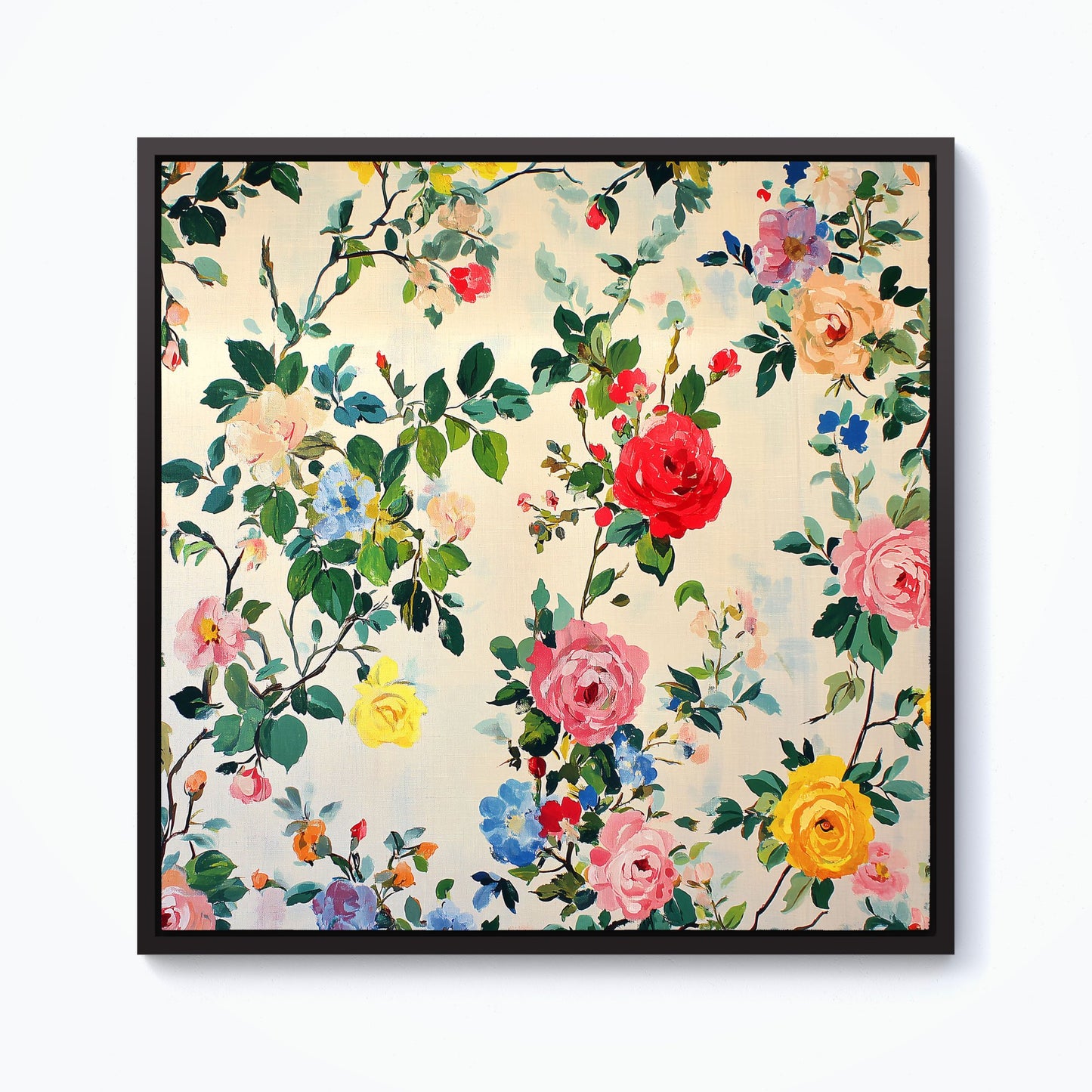 Collection Of Summer Garden Flowers Framed Canvas