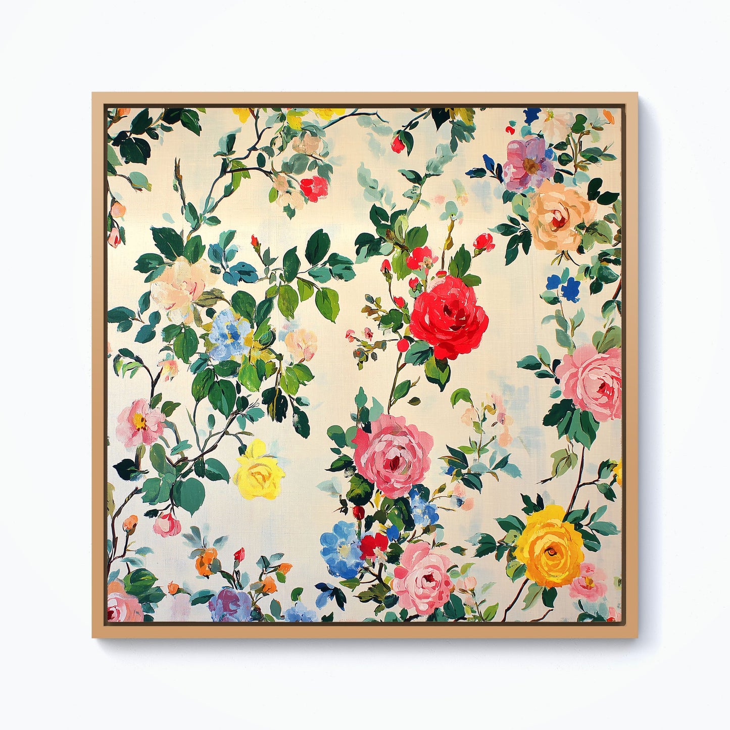 Collection Of Summer Garden Flowers Framed Canvas