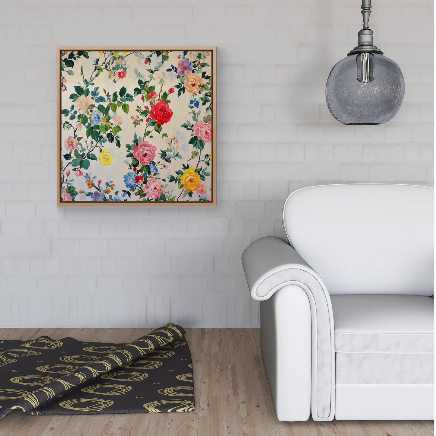 Collection Of Summer Garden Flowers Framed Canvas