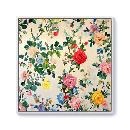 Collection Of Summer Garden Flowers Framed Canvas