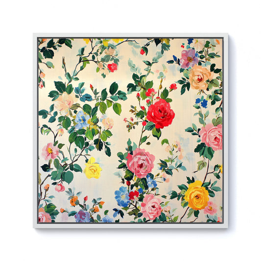 Collection Of Summer Garden Flowers Framed Canvas