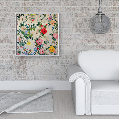 Collection Of Summer Garden Flowers Framed Canvas
