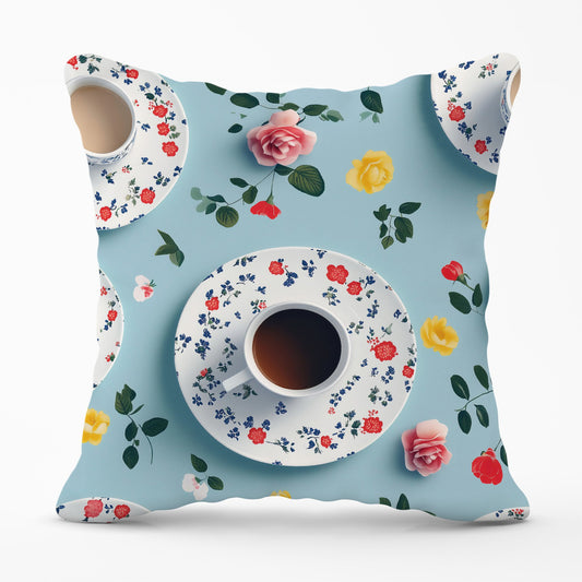 Tea Cups And Roses Cushions