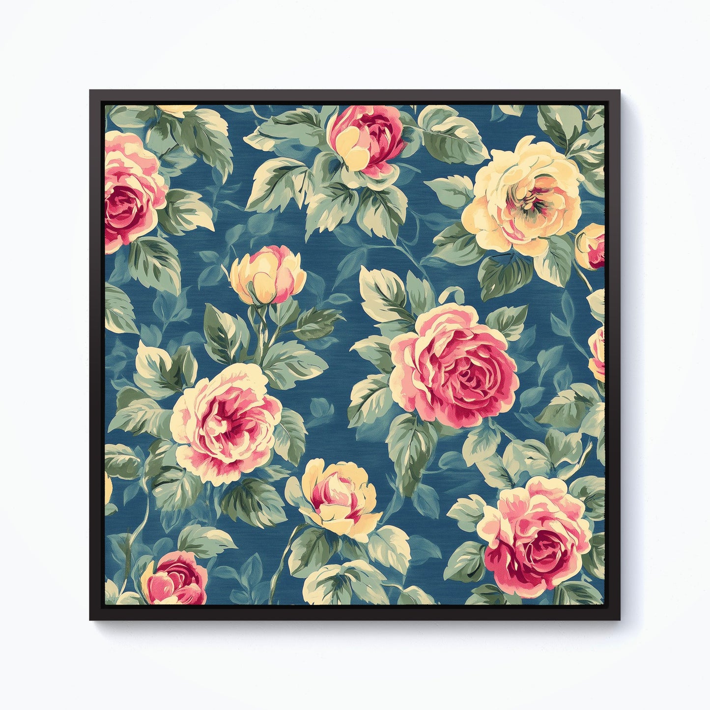 Painting Of Vintage Roses Framed Canvas