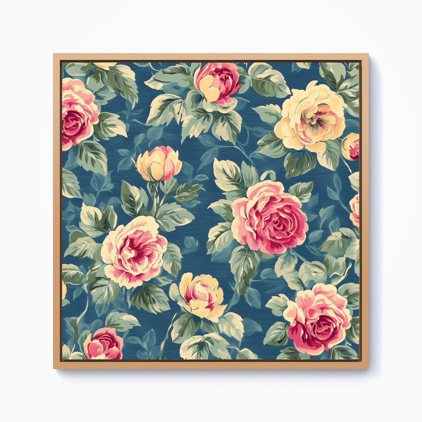 Painting Of Vintage Roses Framed Canvas
