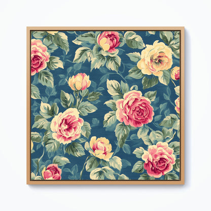 Painting Of Vintage Roses Framed Canvas