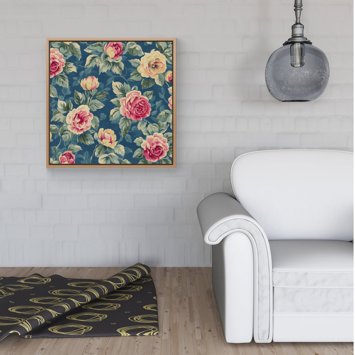 Painting Of Vintage Roses Framed Canvas