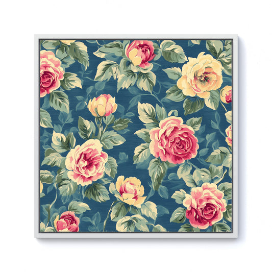 Painting Of Vintage Roses Framed Canvas