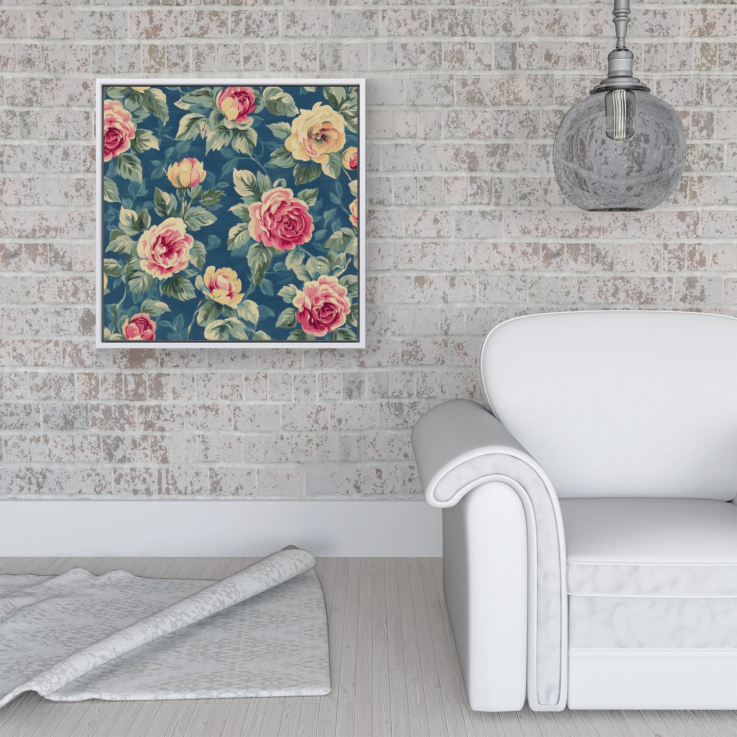 Painting Of Vintage Roses Framed Canvas
