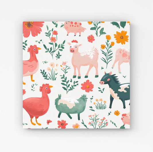 Fun On The Farmyard Canvas