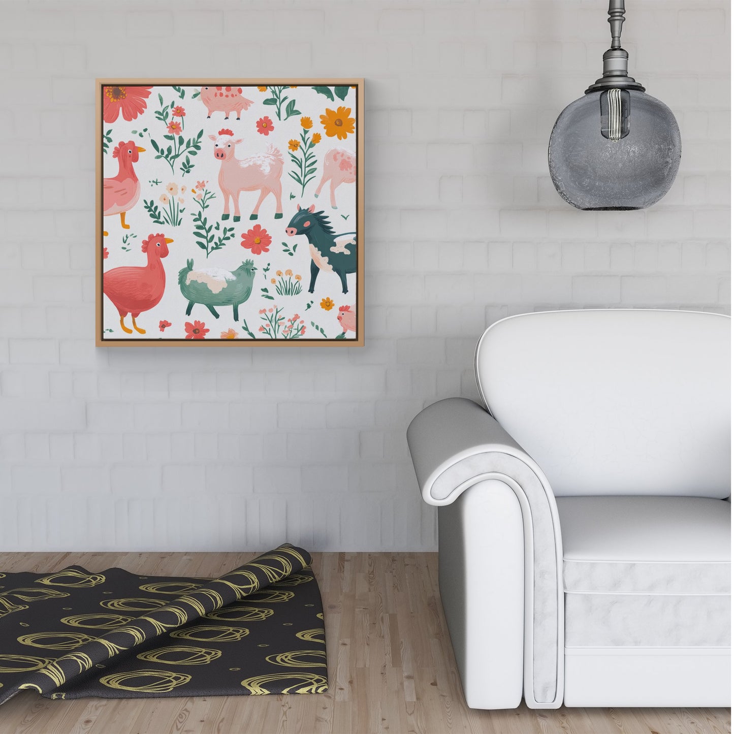 Fun On The Farmyard Framed Canvas