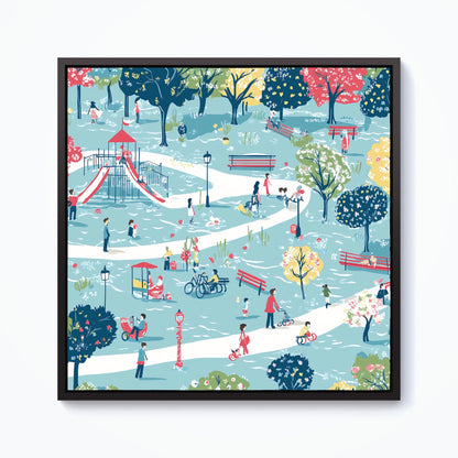 A Day At The Park Framed Canvas