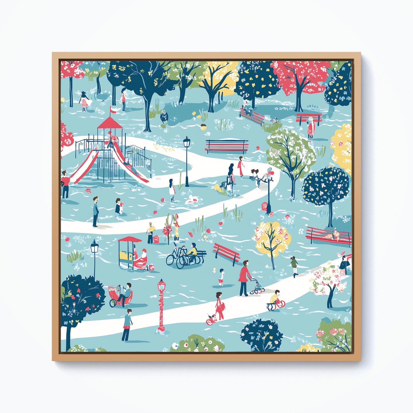 A Day At The Park Framed Canvas