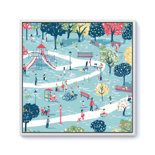 A Day At The Park Framed Canvas