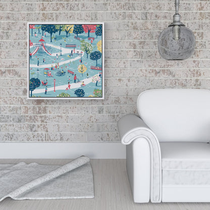 A Day At The Park Framed Canvas