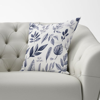 Grey Hand Drawn Leaves Cushions