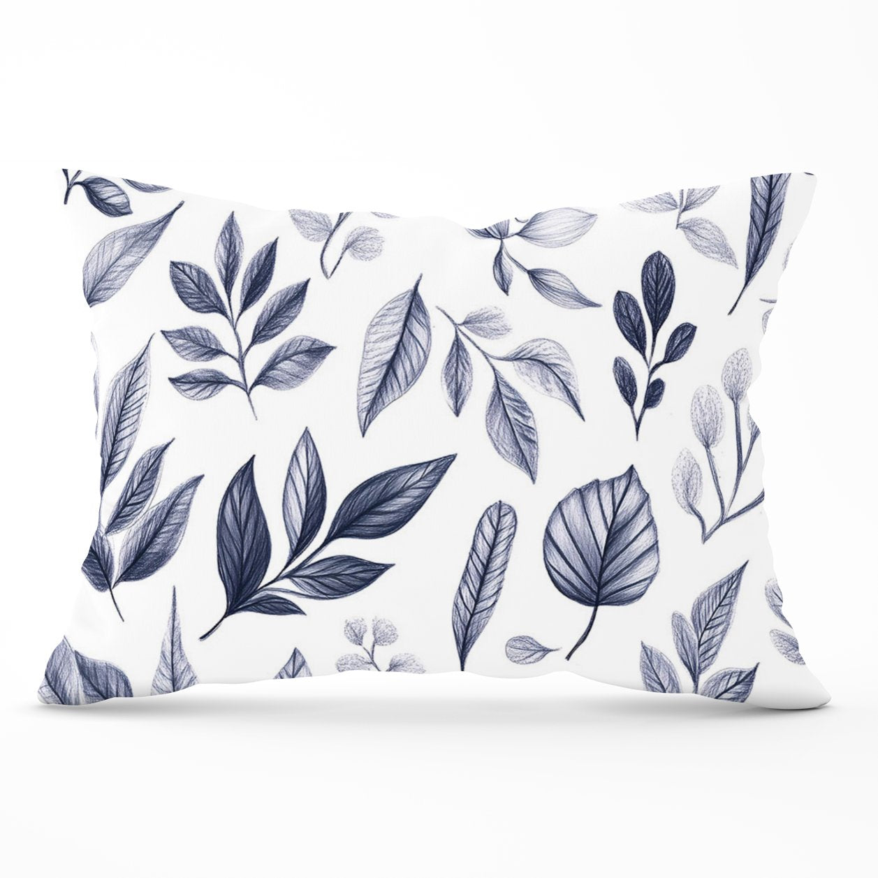 Grey Hand Drawn Leaves Cushions