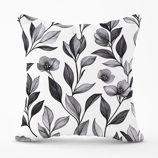 Hand Drawn Leaves And Flowers Cushions