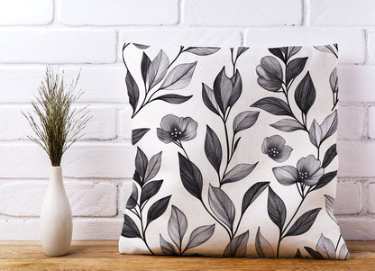 Hand Drawn Leaves And Flowers Cushions