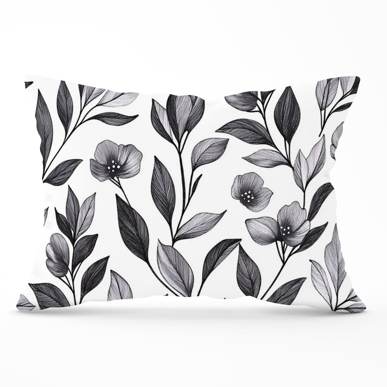 Hand Drawn Leaves And Flowers Cushions