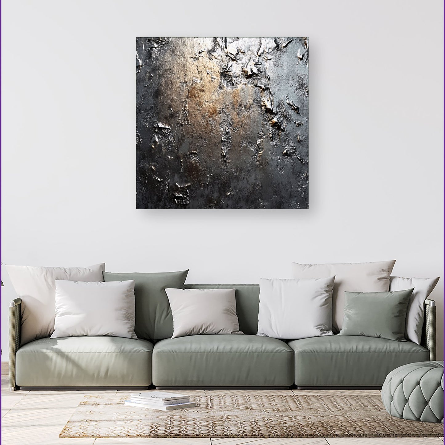Grey Gold Textures Canvas