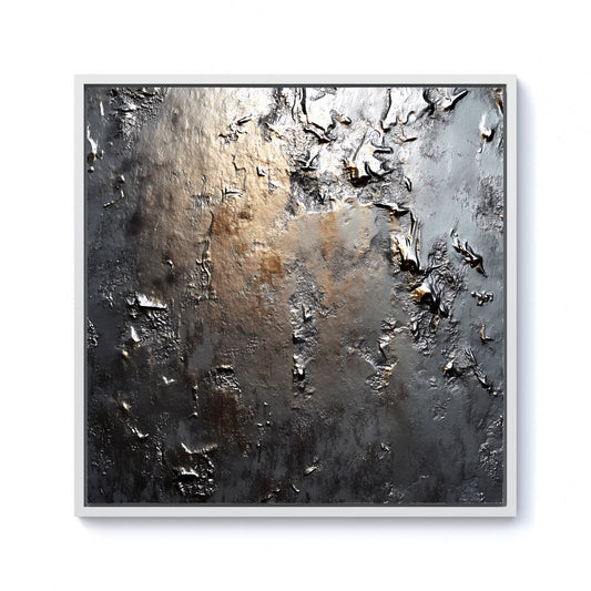 Grey Gold Textures Framed Canvas