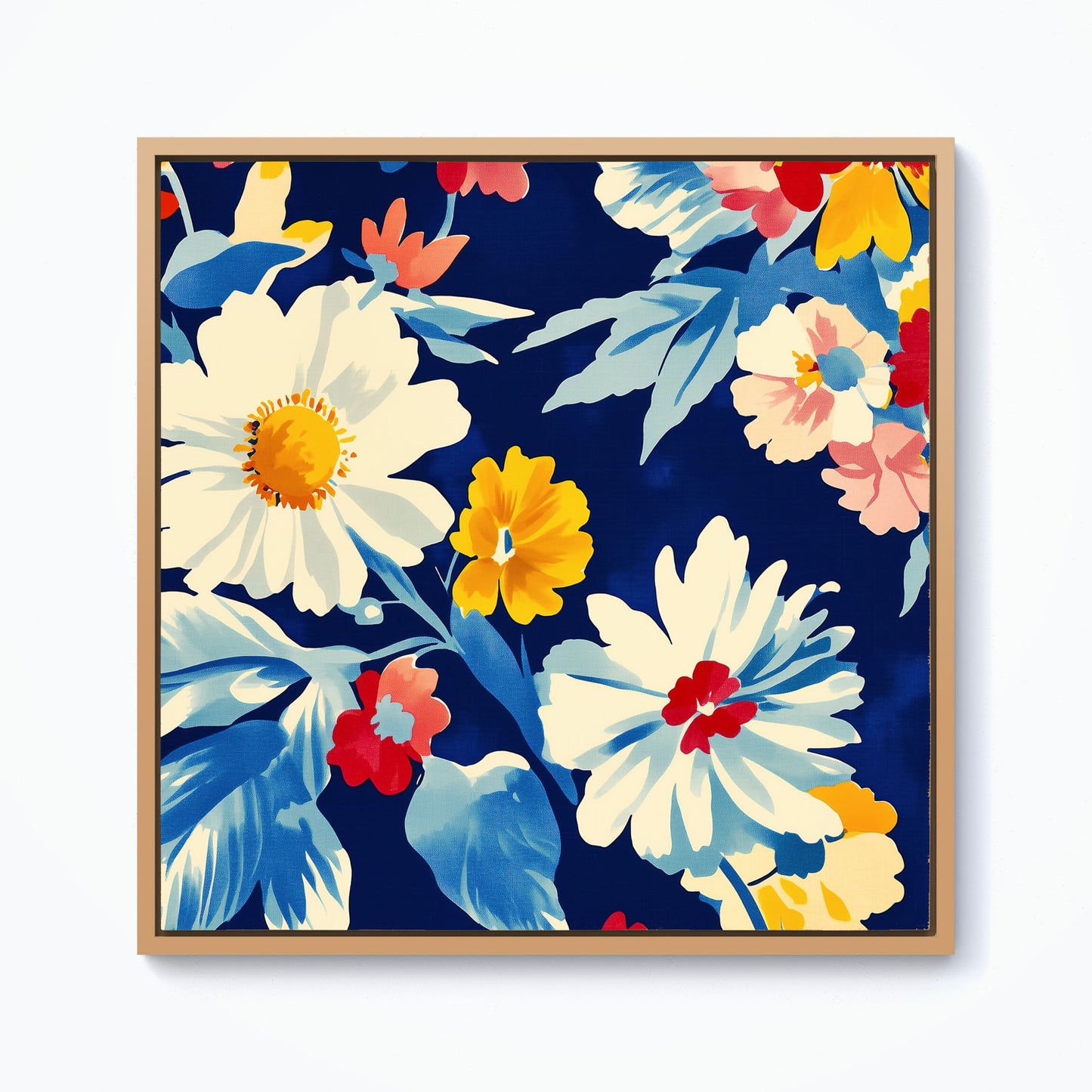 Bright Spring Flowers In Bloom Framed Canvas