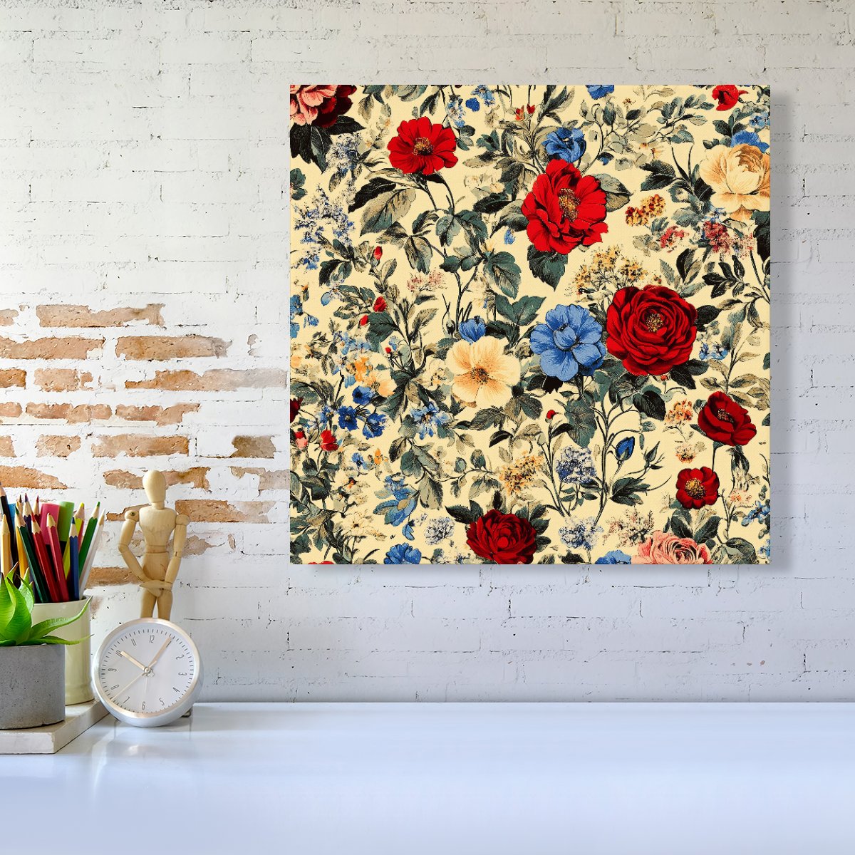 Vintage Roses And Buds Canvas