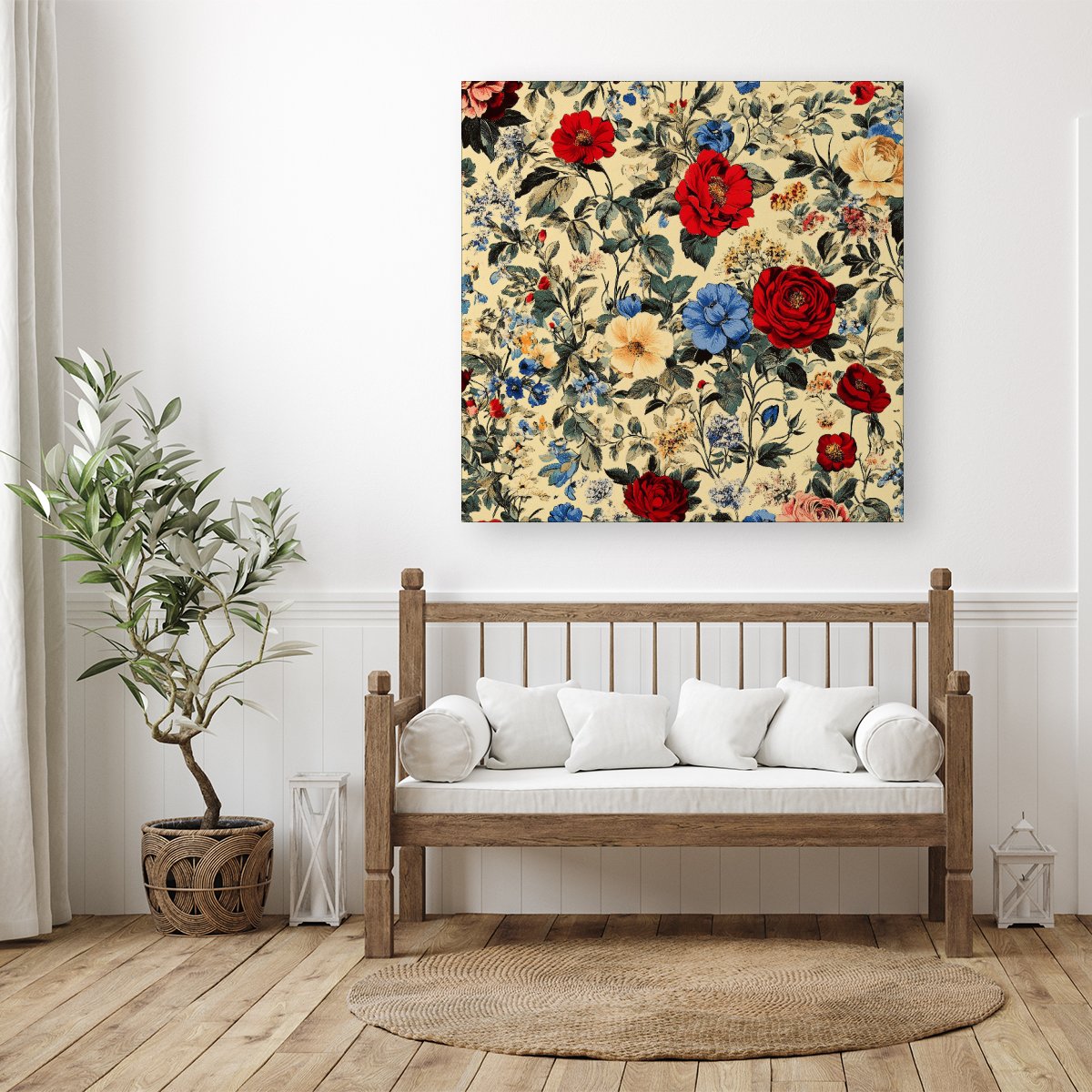 Vintage Roses And Buds Canvas